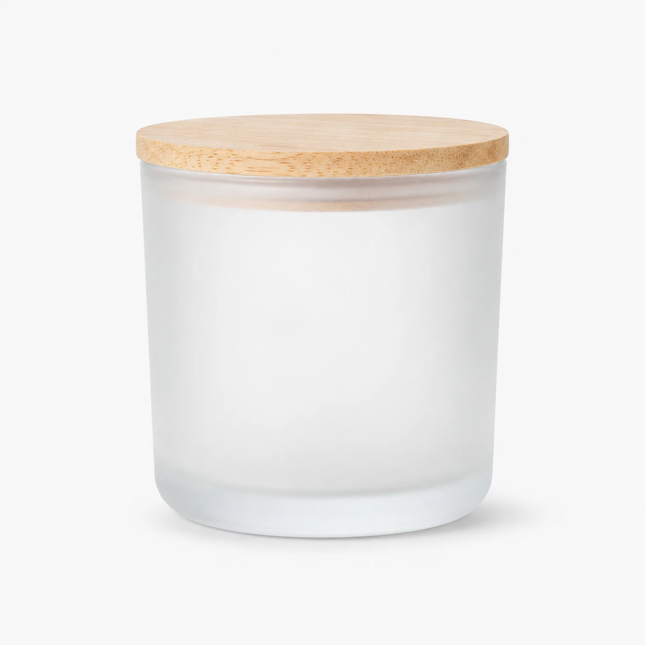 16oz Frosted White Glass Candle Jar with Wood Lid