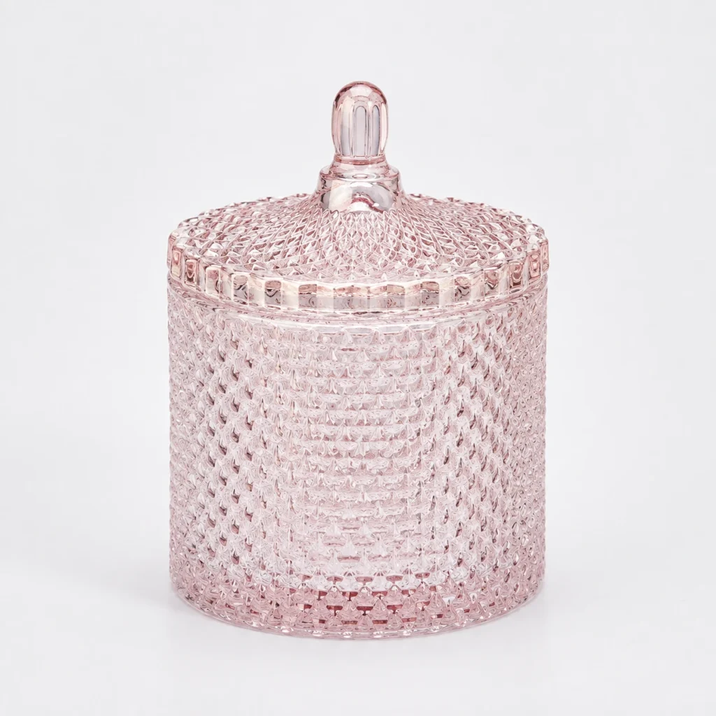 16oz Geometric Glass Candle Jar with Lid