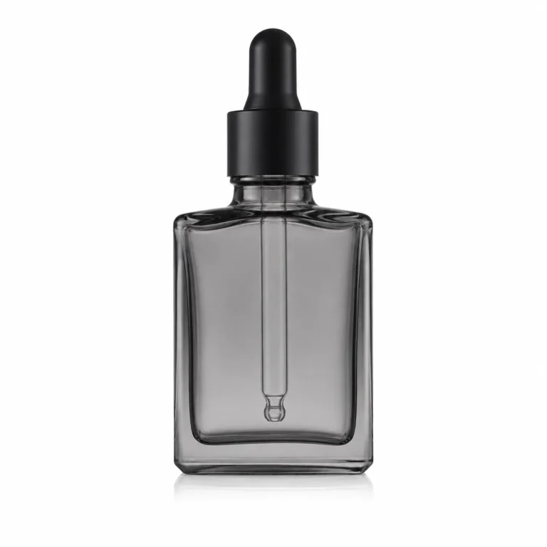 30ml Smoky Gray Square Glass Essential Oil Dropper Bottle Wholesale