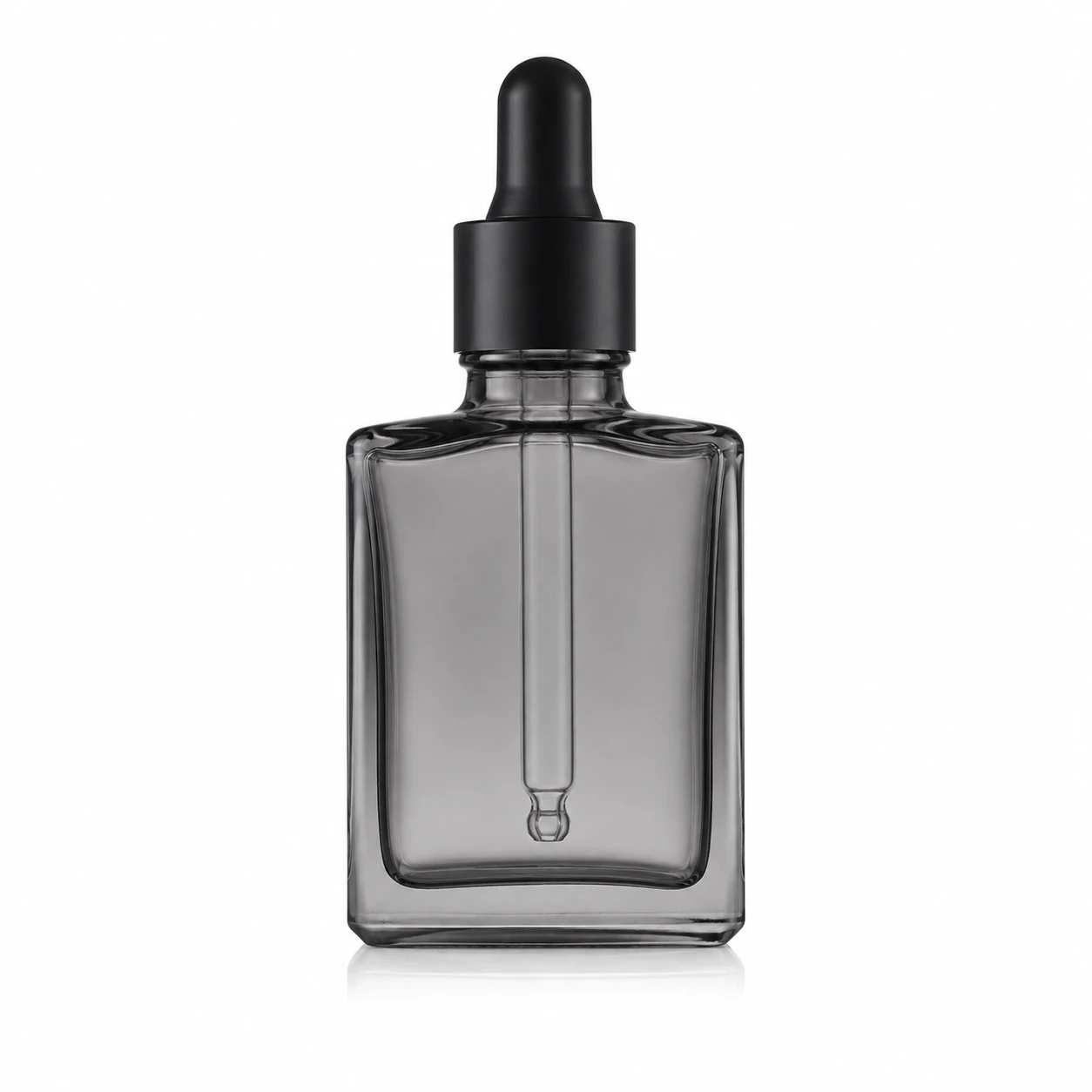 30ml Smoky Gray Square Glass Essential Oil Dropper Bottle
