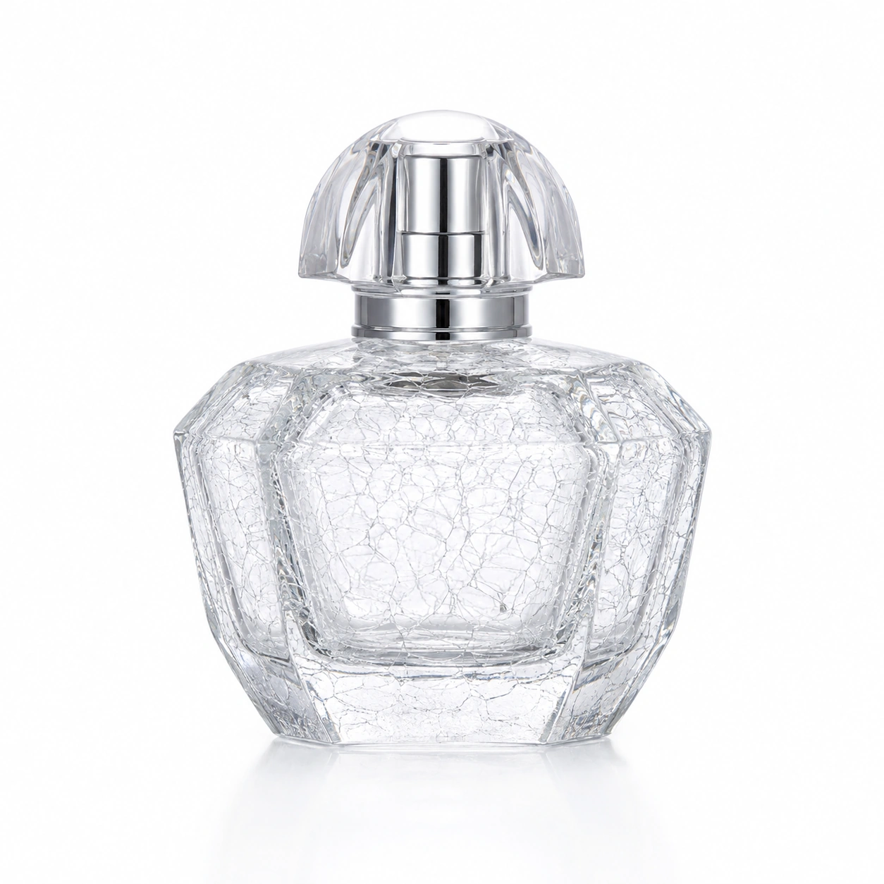 50ml Hexagonal Ice-Crack Glass Perfume Bottle