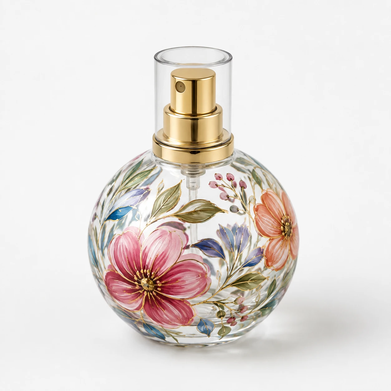 50ml Round Hand-Painted Glass Perfume Bottle
