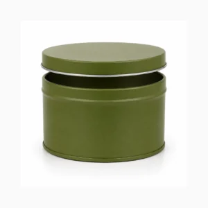 89×62mm Matte Green Round Candle Tin with Metal Lid Wholesale