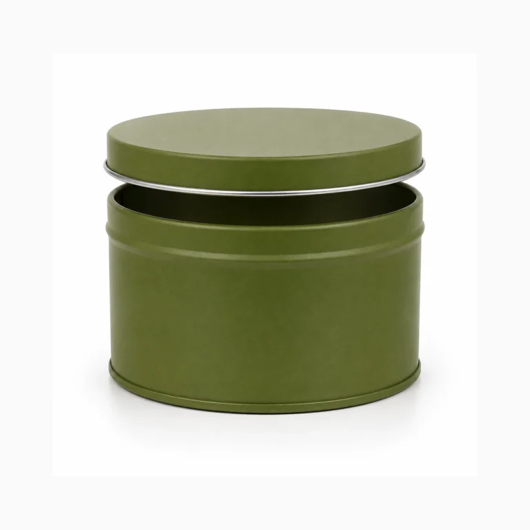 89×62mm Matte Green Round Candle Tin with Metal Lid Wholesale