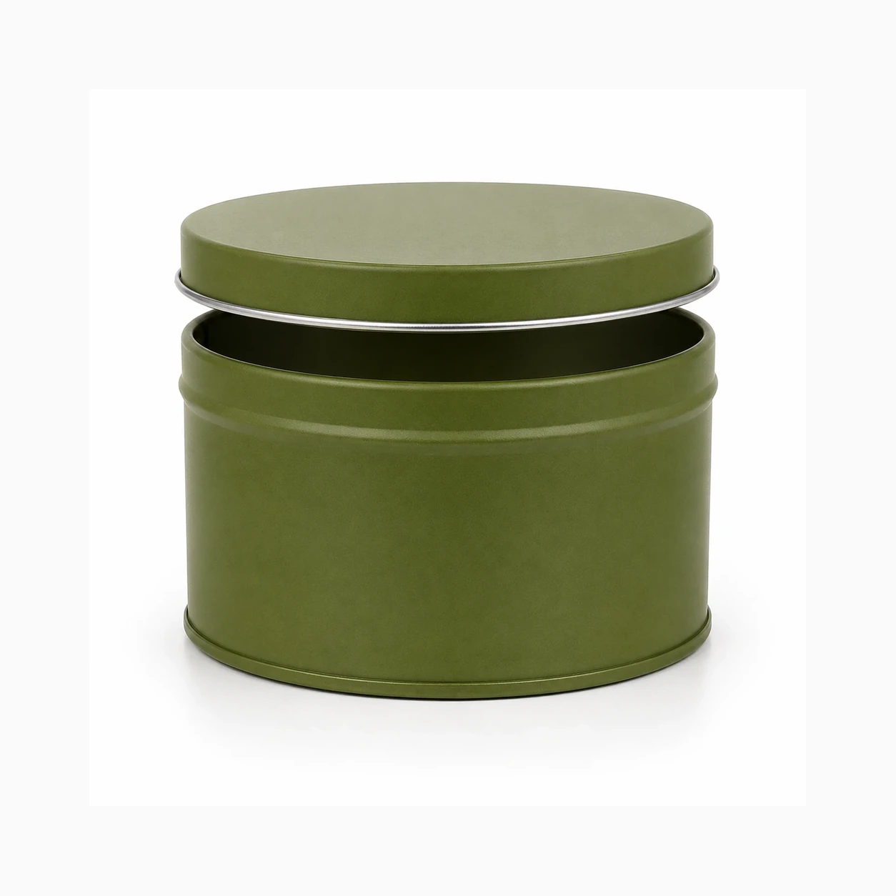 89×62mm Matte Green Round Candle Tin with Metal Lid