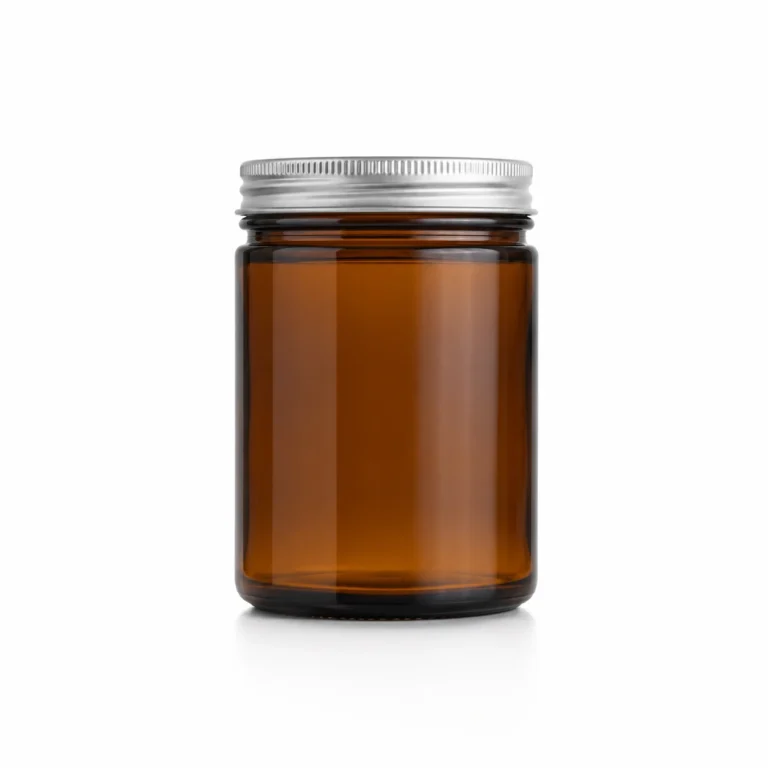 8oz Amber Mason Glass Candle Jar with Lid for Private Label Candles
