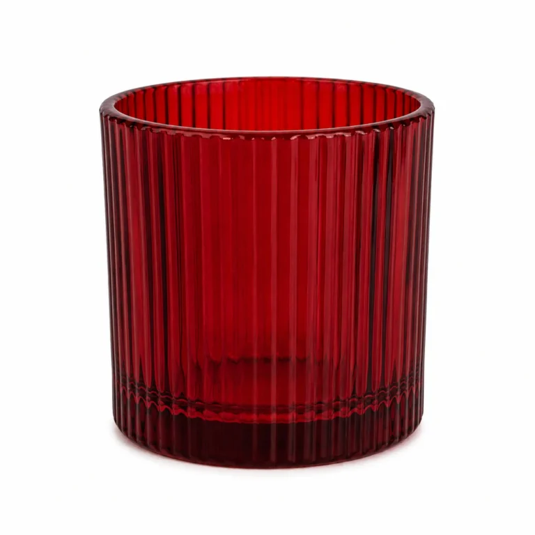 BGC252B Red Stripe Glass Candle Jar for Scented Candle Brands