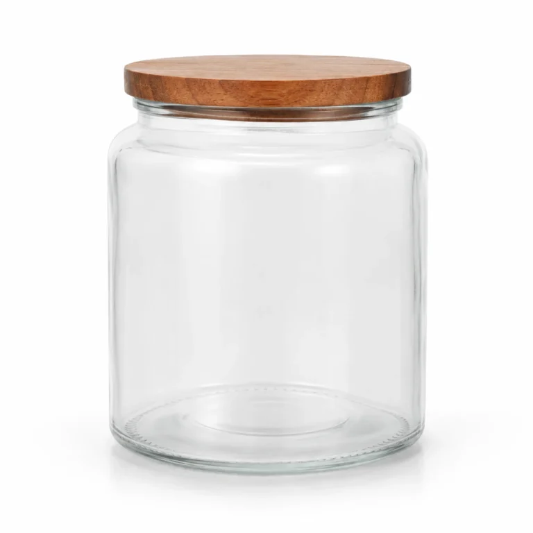 GJ0155 / 0116 Apothecary Glass Candle Jar with Wood Lid