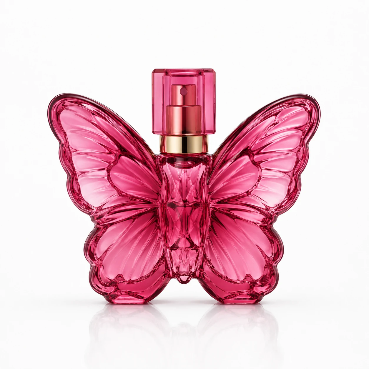 Front view of BR21-13 80ml butterfly-shaped glass perfume bottle