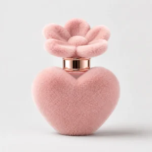 50ml Heart-Shaped Velvet Glass Perfume Bottle with Flower Cap
