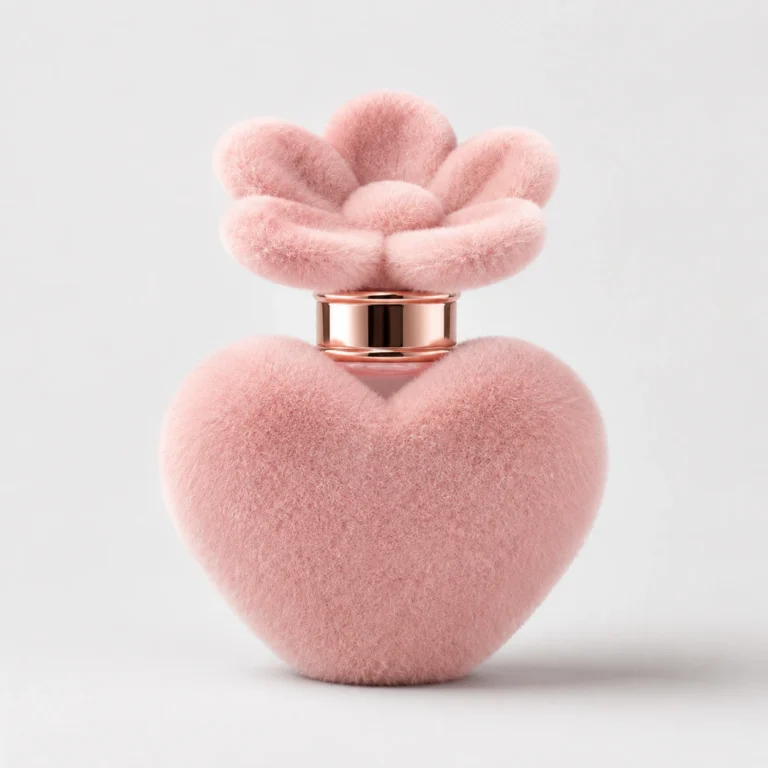 50ml Heart-Shaped Velvet Glass Perfume Bottle with Flower Cap