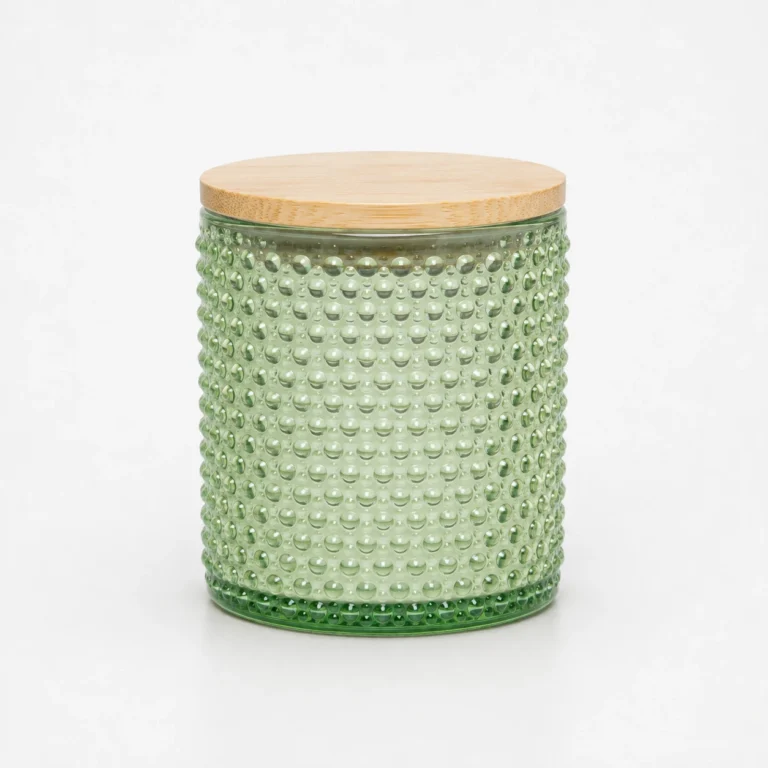 360ml Dotted Glass Candle Jar with Lid Wholesale