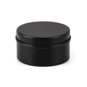 Round Black Tin Candle Jar with Fitted Lid GJT050 Wholesale