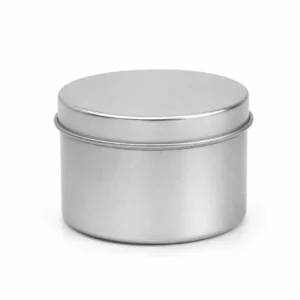 Round Silver Tin Candle Jar with Metal Lid GJT051 Wholesale