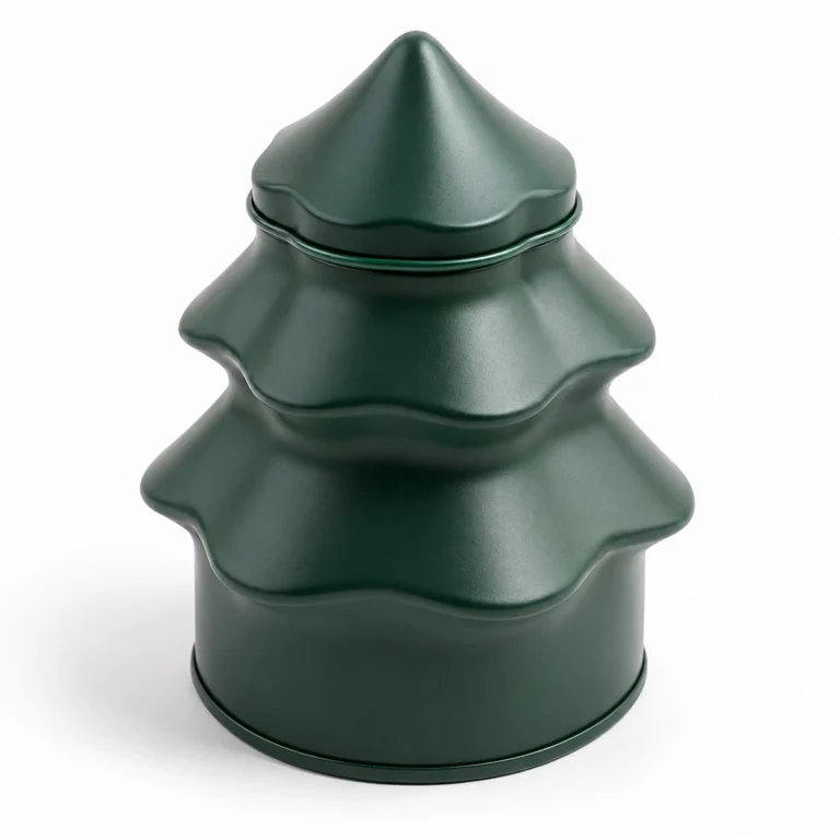 Christmas Tree Shape Green Tin Candle Jar GJT062 Wholesale