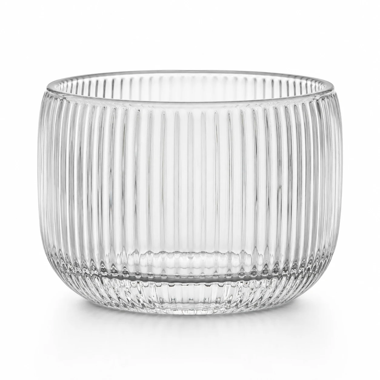 620ml clear ribbed glass candle jar