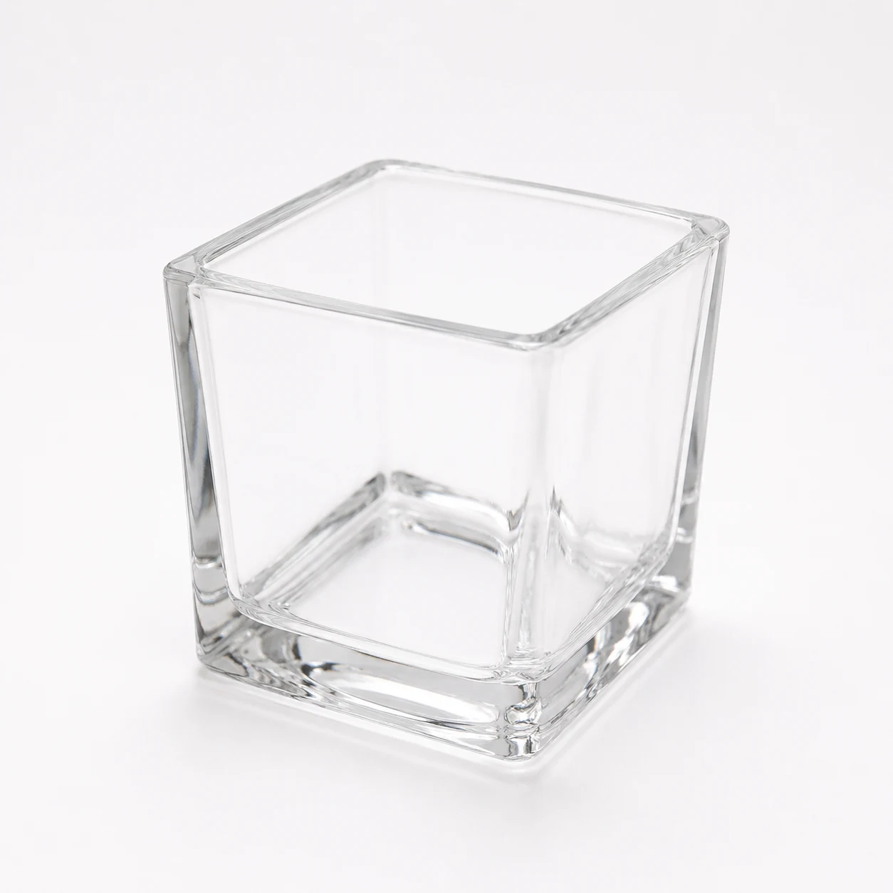 BGS6060 clear square glass candle jar
