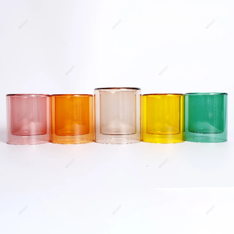 Amber-toned cylindrical jar with a flat pale lid leaning beside it.