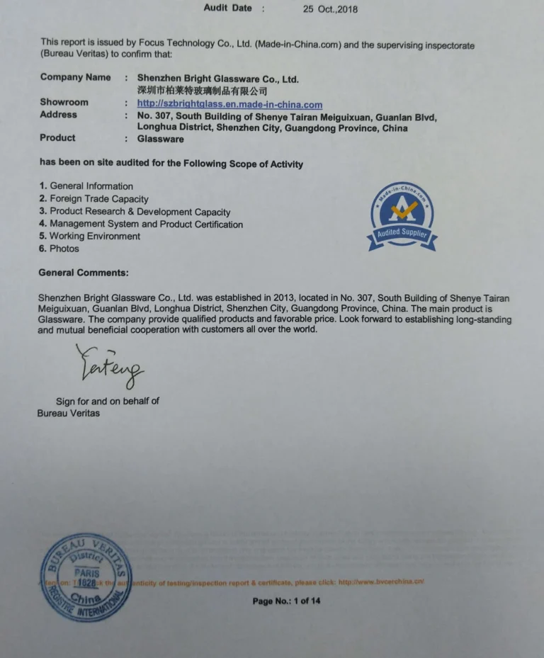 Bureau Veritas Audited Supplier Report 2018