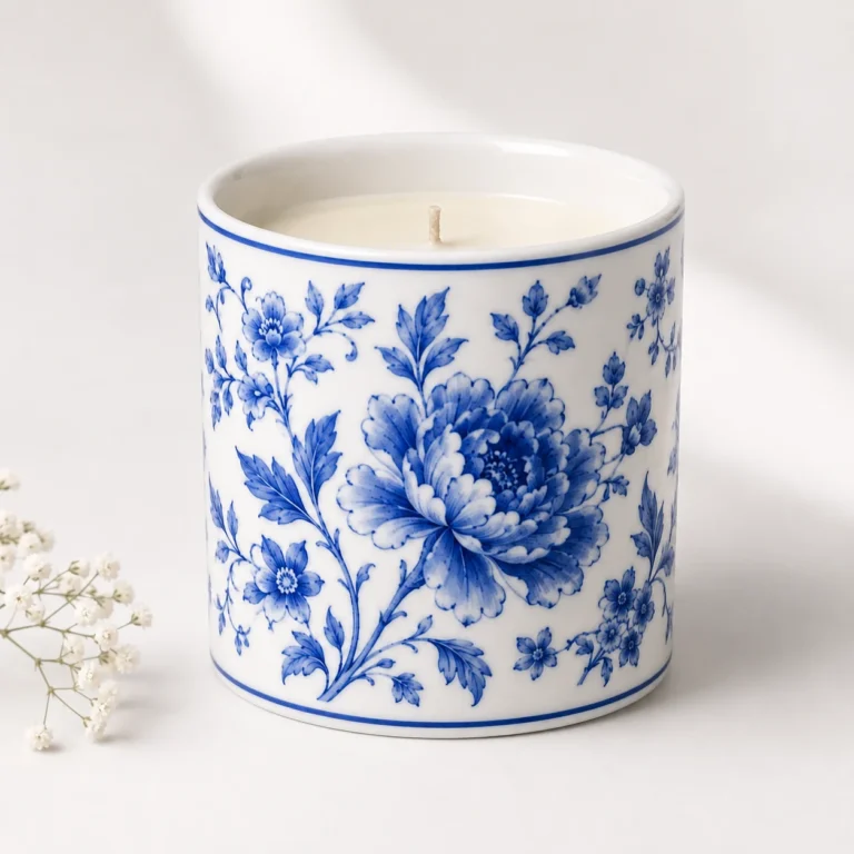180ml Blue & White Ceramic Candle Jar Wholesale