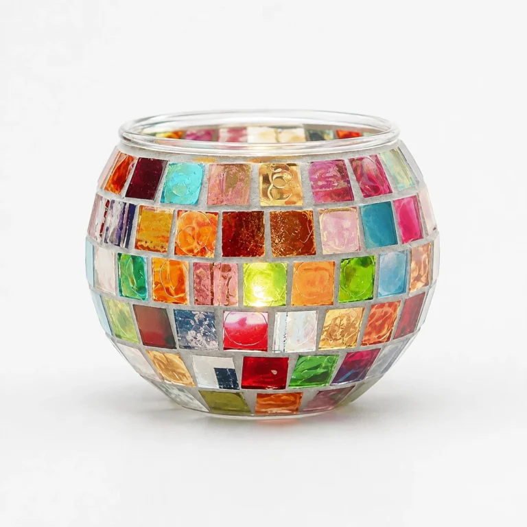 Multicolor Ball-Shaped Mosaic Glass Candle Holder Wholesale