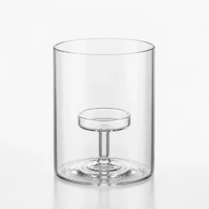 Transparent Curved Glass Tea Light Candle Holder Wholesale