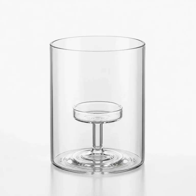 Transparent Curved Glass Tea Light Candle Holder Wholesale