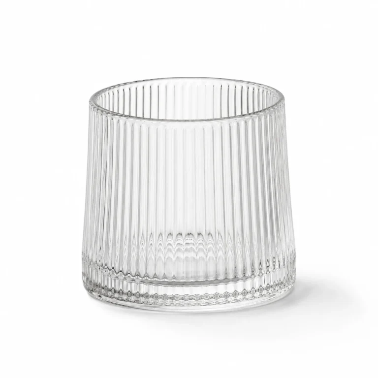 Vertical-Stripe Clear Mini Glass Candle Jar Wholesale