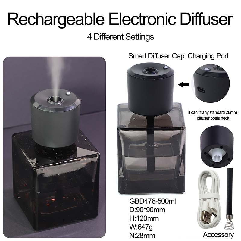 Rechargeable Smart Electronic Diffuser Cap – Wireless Aromatherapy for 28mm Standard Glass Bottles