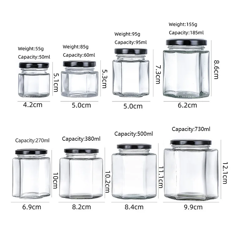 Cui Can hexagon glass honey jar product