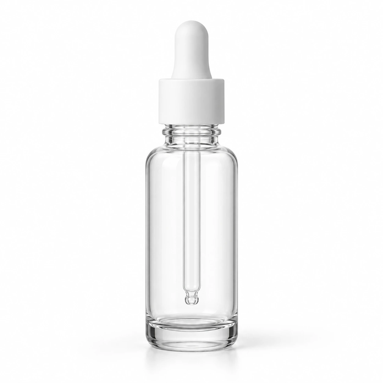 30ml Frosted Glass Serum Bottle with Treatment Pump on a clean light studio background