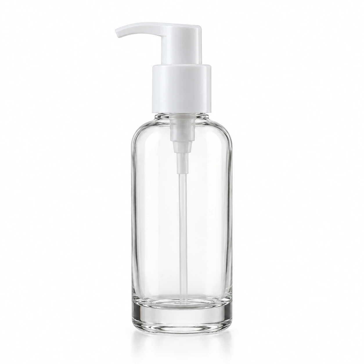 150ml Glass Body Lotion Bottle on a clean light studio background