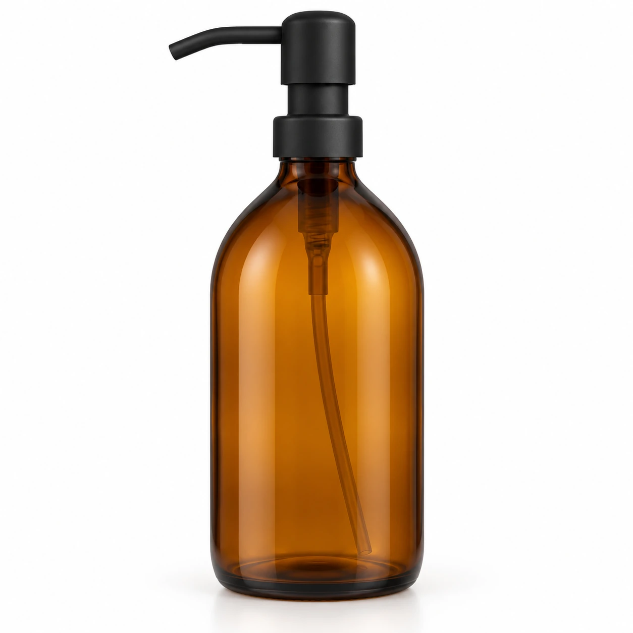 300ml Amber Glass Hand Wash Bottle on a clean light studio background