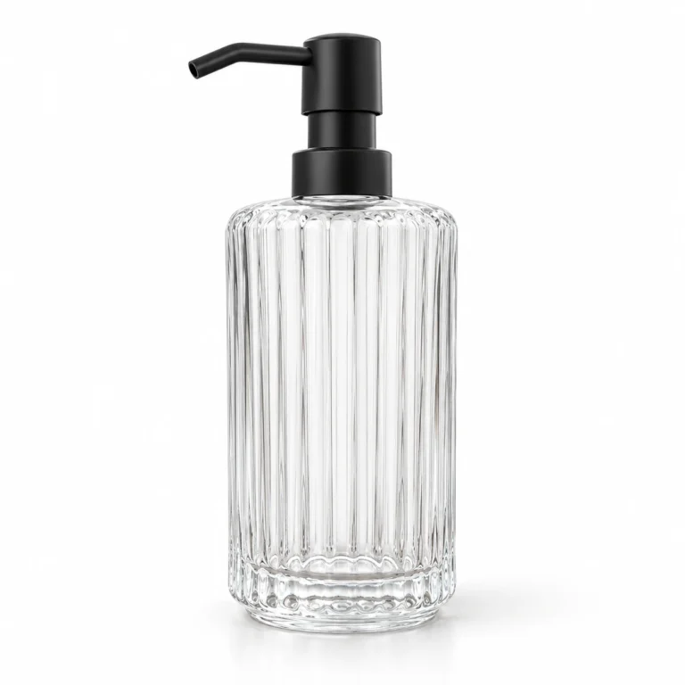 500ml Ribbed Glass Soap Dispenser Bottle Wholesale