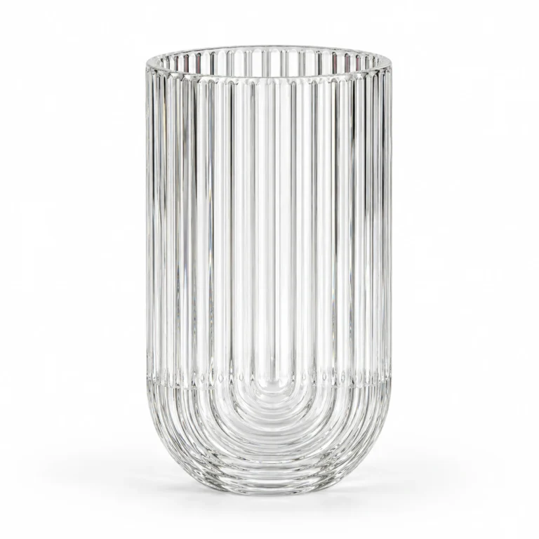 Decorative Ribbed Glass Vase Wholesale