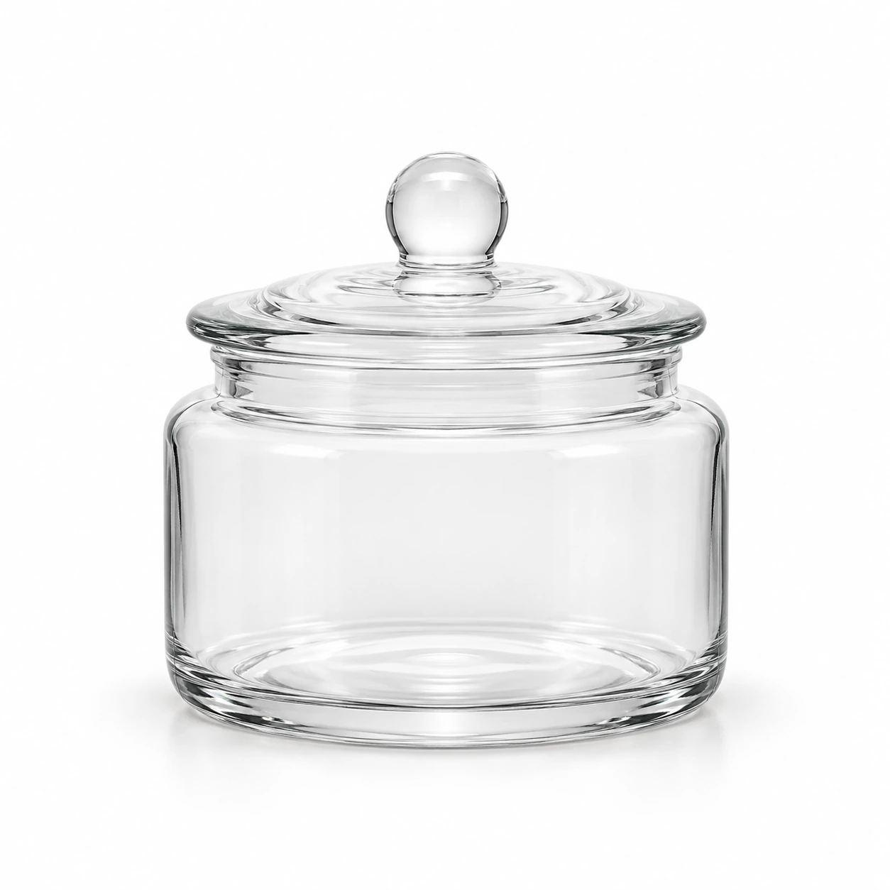 Luxury Glass Vanity Storage Jar on a clean light studio background