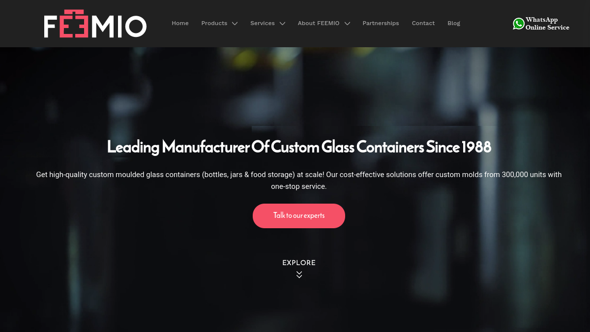 FEEMIO official website homepage first-screen screenshot
