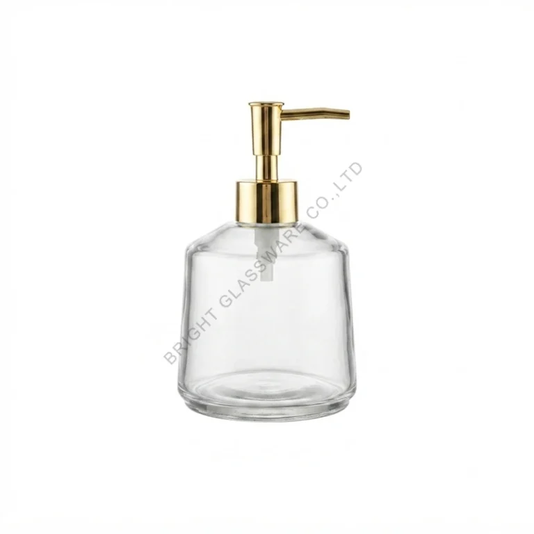 400ml Clear Round Glass Soap Dispenser Bottle – GBS005