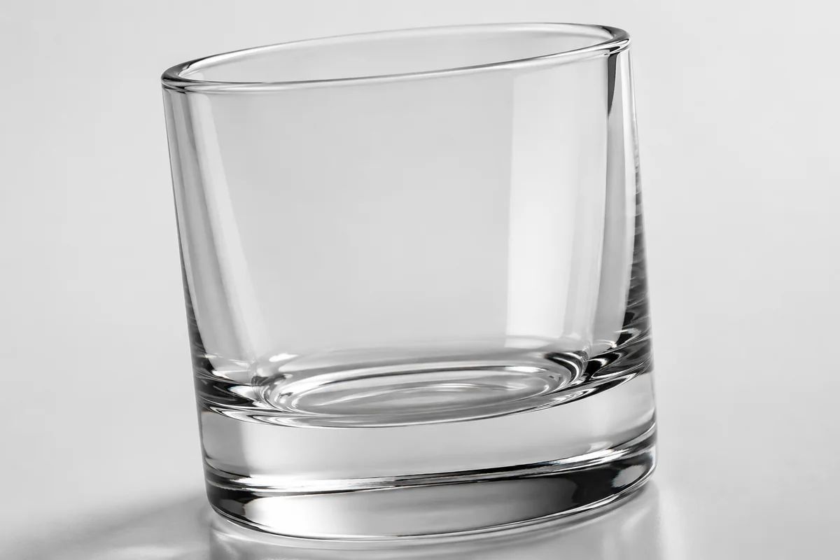 Close-up of a heavy-base soda-lime glass candle jar, highlighting its clarity and thickness