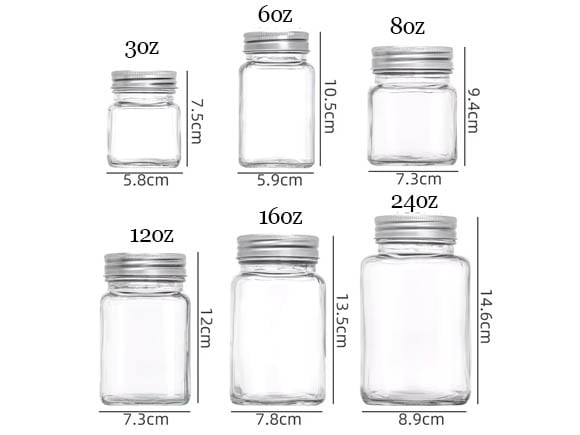Roetell glass honey jars in multiple sizes