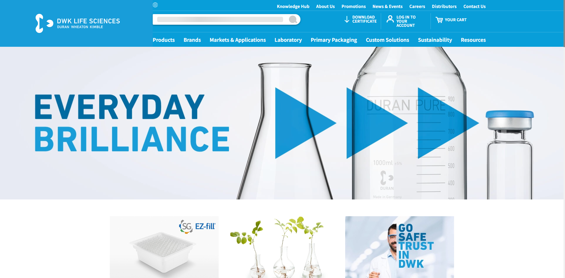 DWK Life Sciences official website homepage screenshot