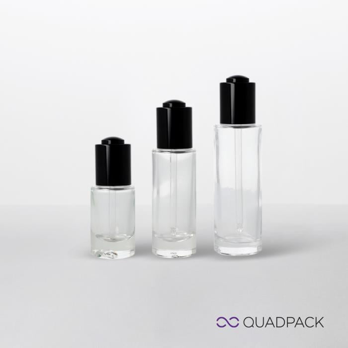 Quadpack glass dropper bottle