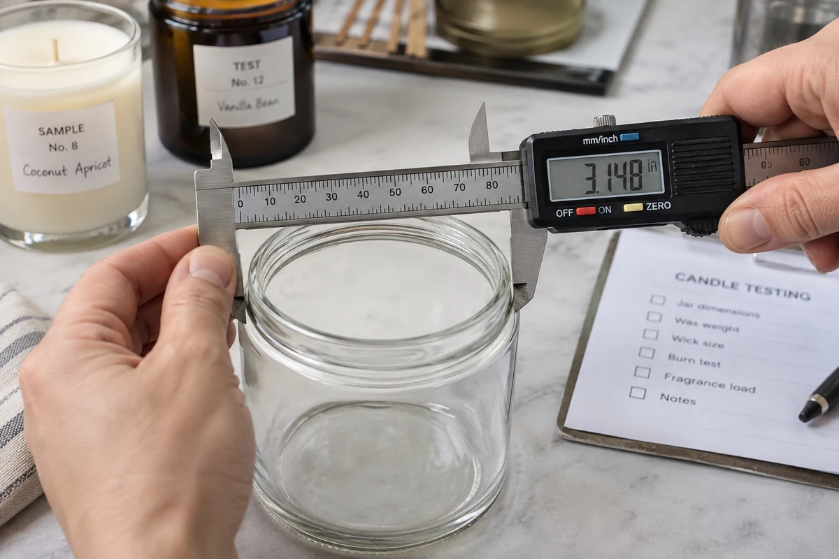 measuring internal diameter for candle wick sizing guide for containers