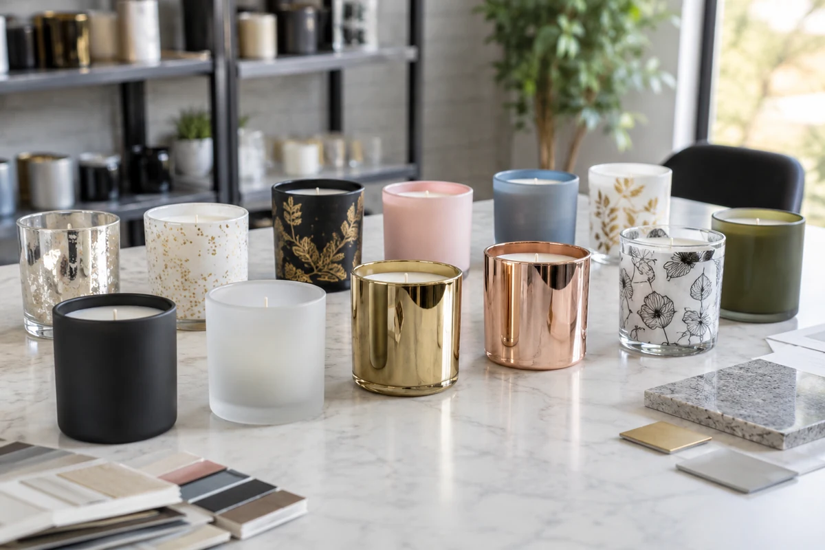 custom decorated candle jar wholesale samples BGC7080 and BGC8090