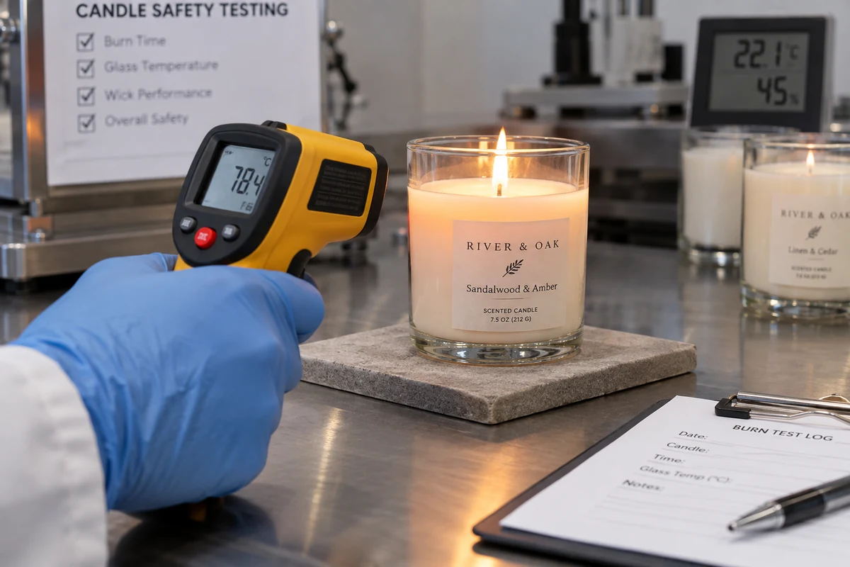 bottom-third burn test for candle wick sizing guide for containers