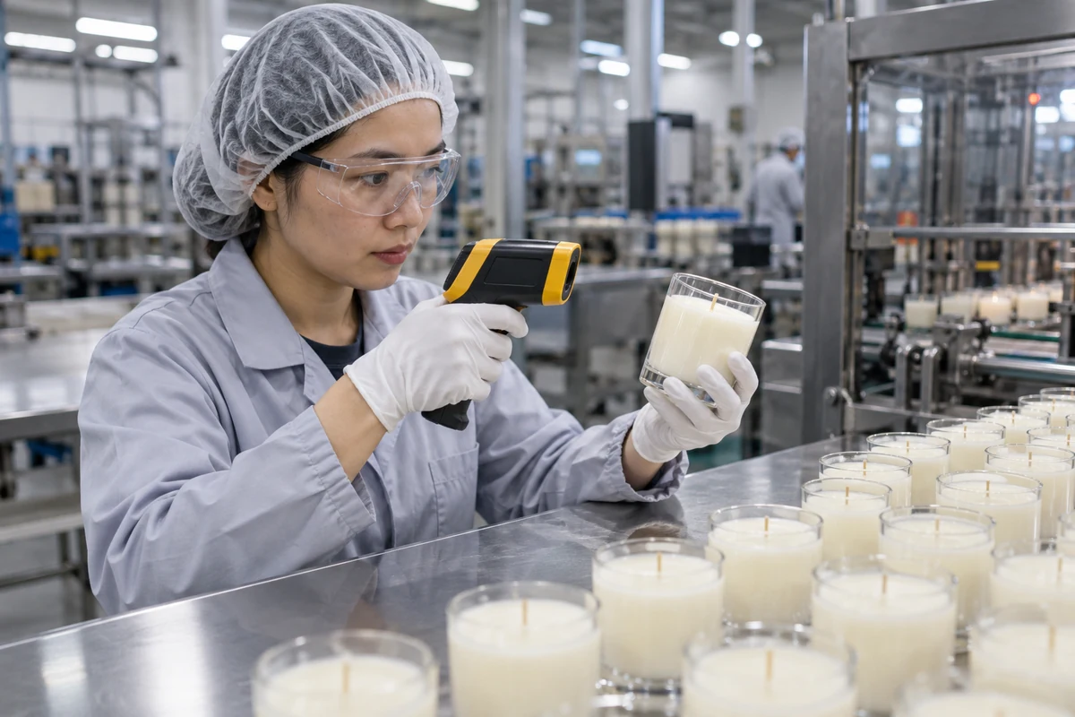 infrared quality inspection at candle jar wholesale factory