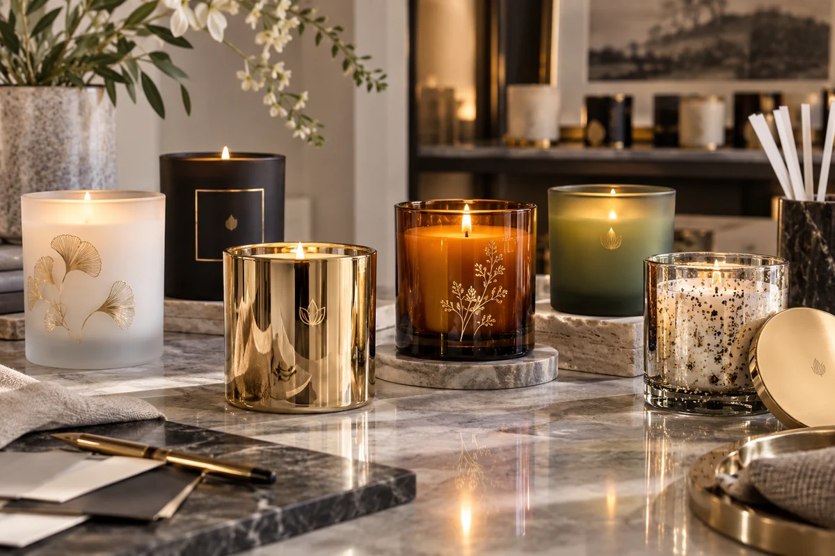 Custom decorated stock glass candle jars