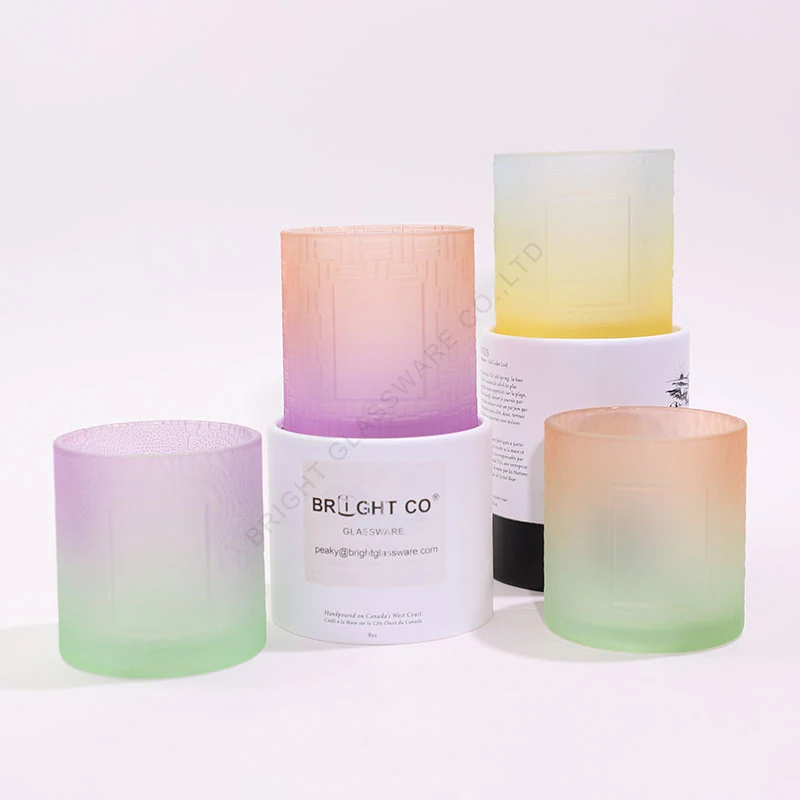 Gradient candle glasses with paper label examples