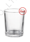 Small clear glass candle cup