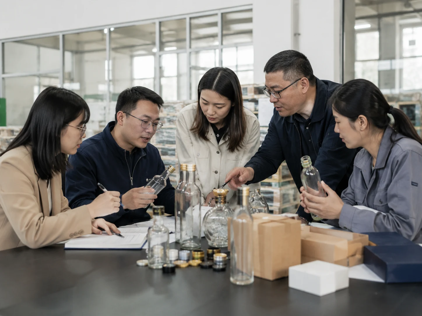Bright Glassware sales technical QC production and shipping team
